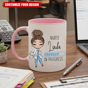 Personalized Nurse In Progress Mug - RN Gift Coffee Cup