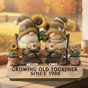 Grow Old Together-Personalized Wooden Plaque, Gift For Couple