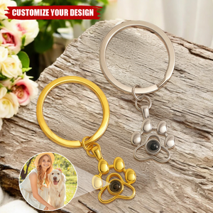 Personalized Pet Photo Projection Keychain, Dog Memorial Gift