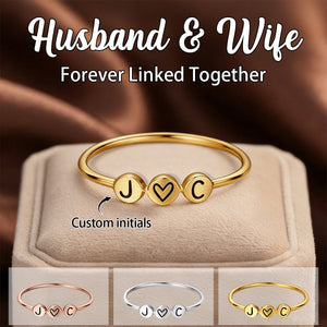 To My Love - Personalized Heart Initial Ring