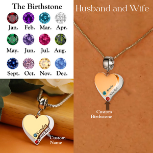 Personalized Birthstone Name Necklace With Heart Pendant
