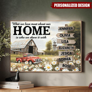 Personalized Family Poster, Custom Name, Vintage Rustic Wrapped Canvas