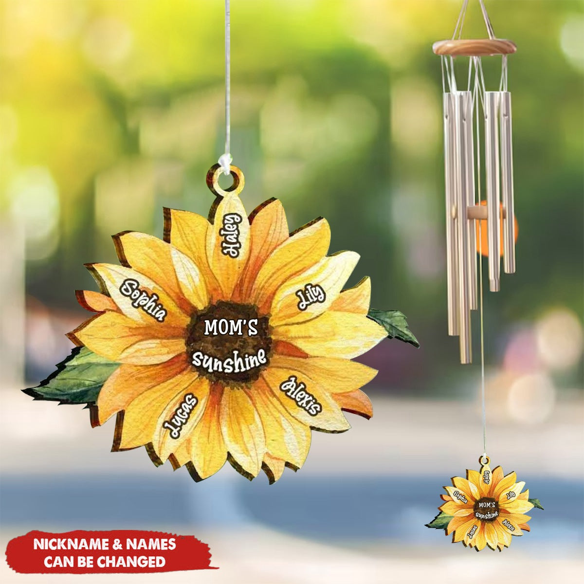 Personalized Grandma's Little Sunflower Wind Chime