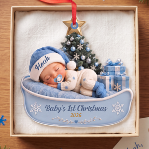 Personalized Christmas Baby Shower Ornament, New Parents Gift