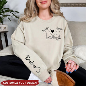 Custom Besties Sweatshirt With Names-Personalized Gift For Best Friend