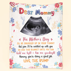 Personalized Photo Ultrasound Newborn Blanket, 1st Mothers Day Gift For Mom