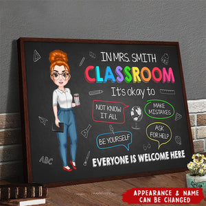 In This Classroom It's Okay To - Personalized Teacher Poster