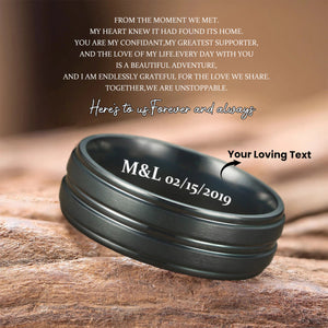 Personalized Custom Text Promise Ring - Gift For Couple