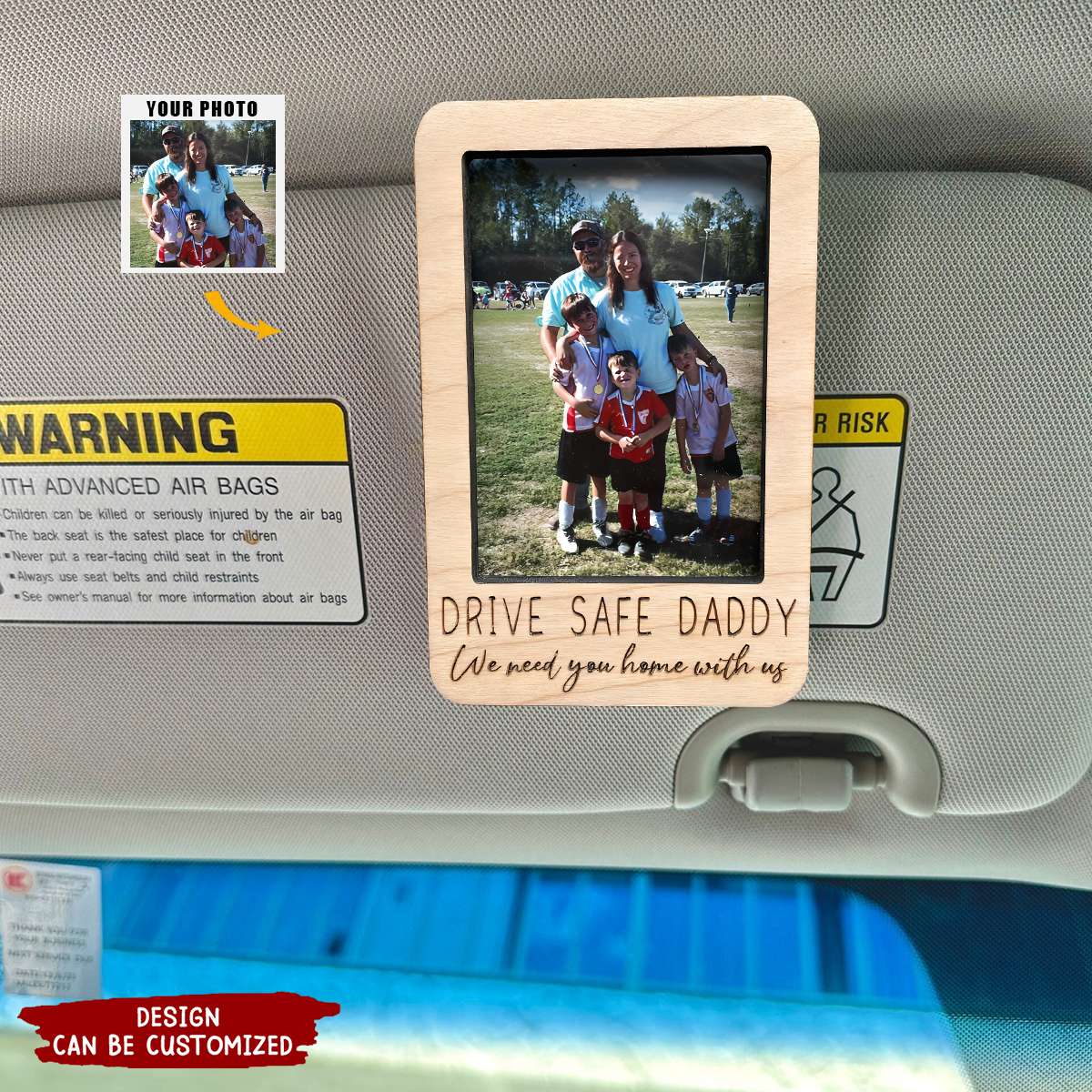 Personalized Picture Frame, Photo Car Visor Clip, Father's Day Gift