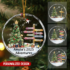 Custom Christmas Vacation Ornament - Travel Destination Keepsake