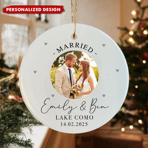 Personalised Engagement Ceramic Ornament, Engagement Keepsake