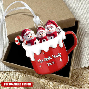 Perfect Blend Snowman Family - Personalized Acrylic Ornament