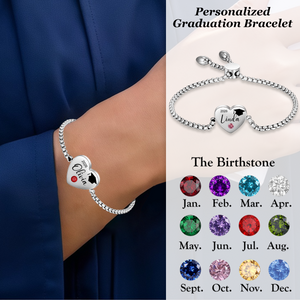 Personalized Graduation Birthstone Bracelet, Gift for Graduates