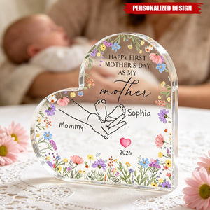 Happy First Mother's Day- Personalized Heart Acrylic Plaque