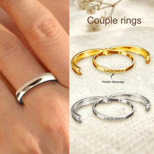 Personalized Hidden Text Ring, Custom Secret Message Ring