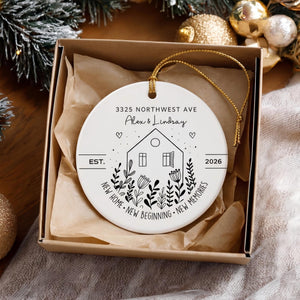 Personalized New House New Beginning Ceramic Ornament