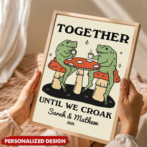 Personalized Couple Print, Custom Frog Illustration Wall decor, Anniversary Gift