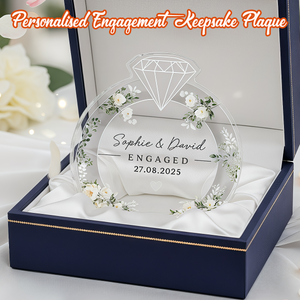 Personalized Engagement Keepsake Plaque For Couple