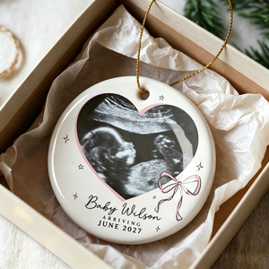 Personalized Baby Ultrasound Photo Christmas Ornament
