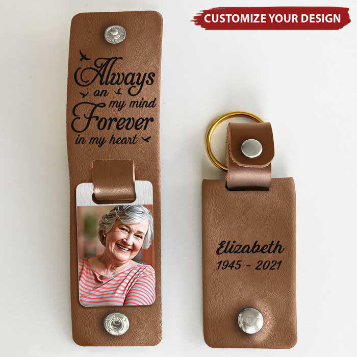 You're Always On My Mind Personalized Leather Keychain