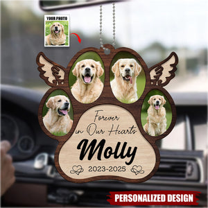 Personalized Pet Memorial Paw Wood Ornament