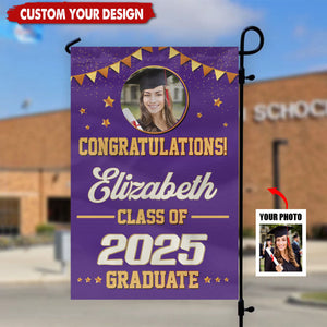 Custom Photo Congratulate Graduation Gift- Family Personalized Garden Flag