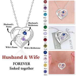 Personalized Intertwined Heart Promise Birthstone Necklace