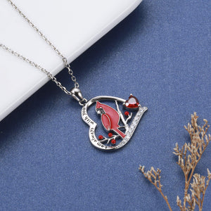 Red Cardinal I am Always With You Memorial Necklace