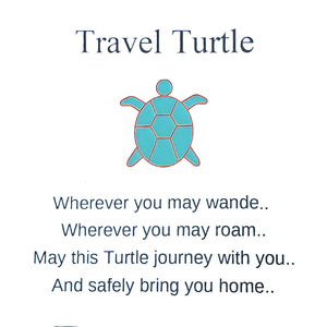 Personalized Keychain, Travel Sea Turtle Keyring, Journey Good Luck Charm