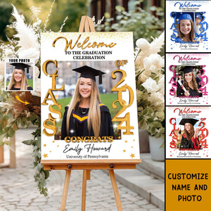 Class Of 2024 - Personalized Custom Photo Graduation Party Welcome Sign