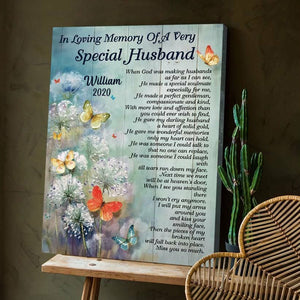 Personalized In Loving Memory Of Very Special Husband Poster