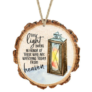 Memorial Christmas Cut Pine Wood Ornament