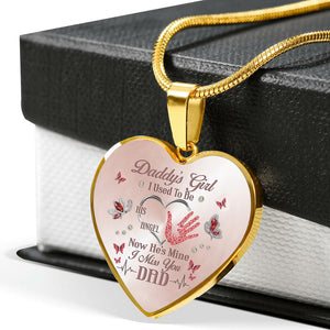 Miss You Dad Heart Necklace