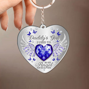 Daddy's Girl Birthstone Heart Acrylic Keychain
