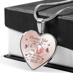 Miss You Dad Heart Necklace