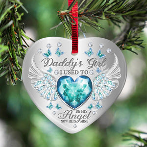 Daddys Girl Birthstone Heart Ornament (Porcelain)