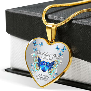 Daddy's Girl Butterfly Heart Necklace