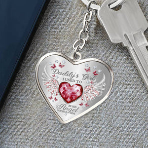 Daddy's Girl Birthstone Heart Keychain