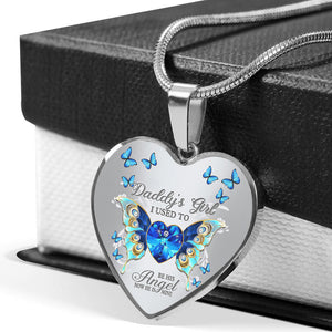 Daddy's Girl Butterfly Heart Necklace