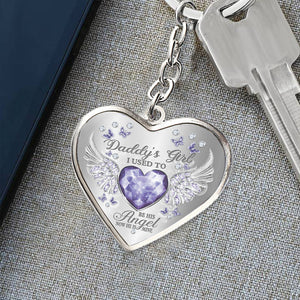 Daddy's Girl Birthstone Heart Keychain