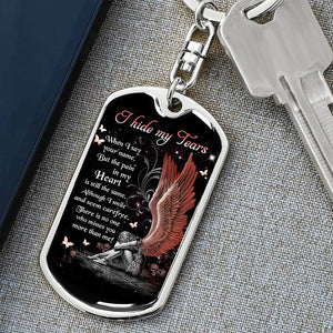 I Hide My Tears Memorial Keychain