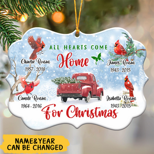 All hearts come home for Christmas Memorial Personalized Ornament