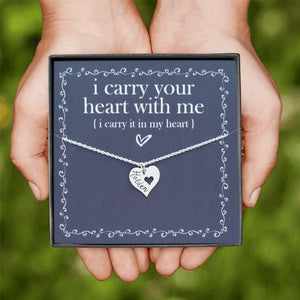 I Carry Your Heart With Me - Personalized Name Necklace - Loved One Memorial Necklace
