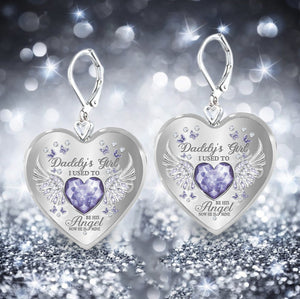 Daddy's Girl Birthstone Heart Earring