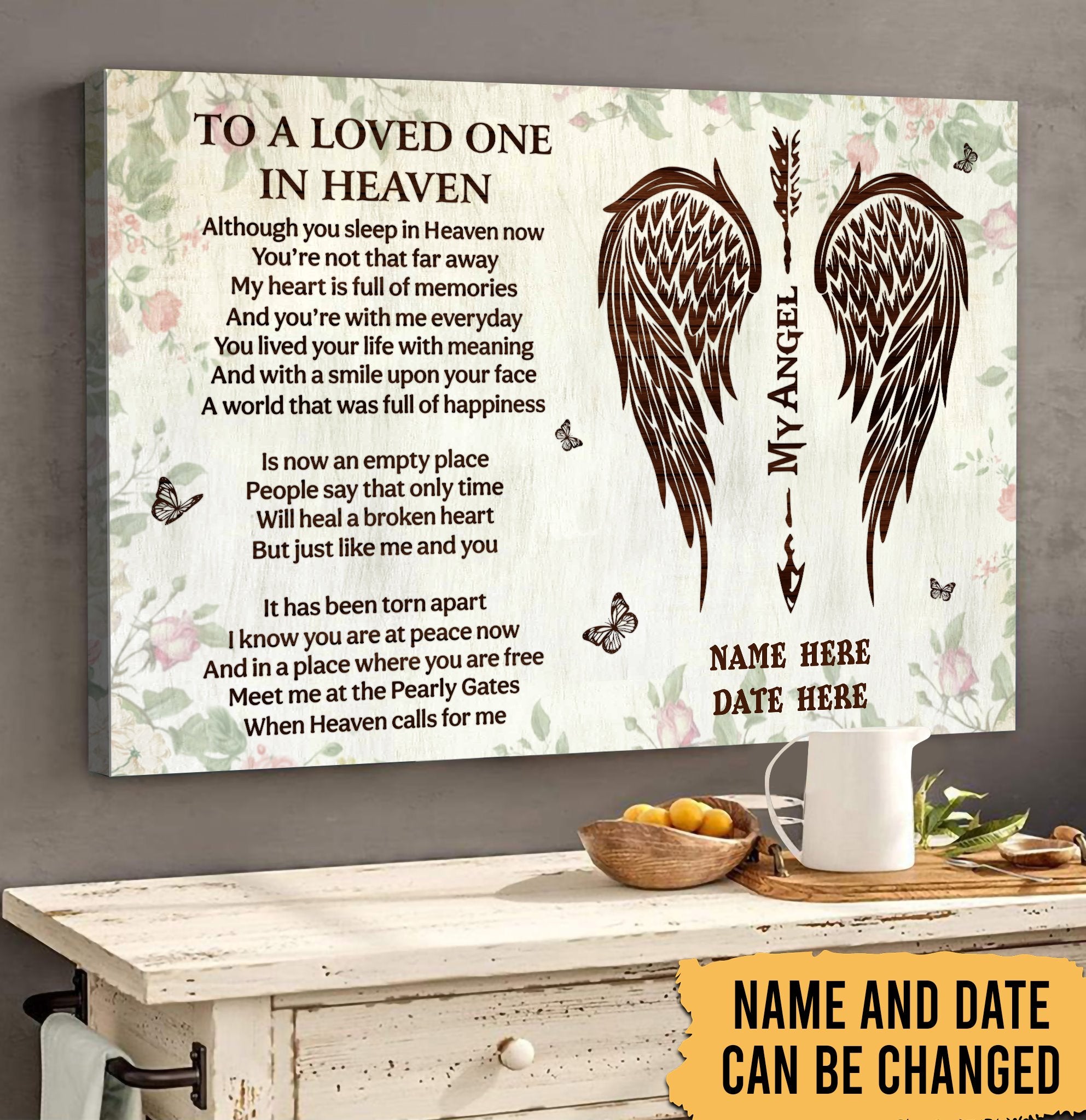 To A Loved One In Heaven - Memorial Gift - Personalized Custom Poster