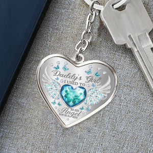 Daddy's Girl Birthstone Heart Keychain