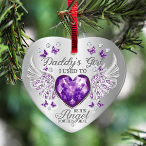 Daddys Girl Birthstone Heart Ornament (Porcelain)