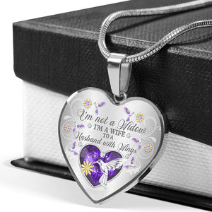 I'm Not A Widow Hummingbird Heart Necklace