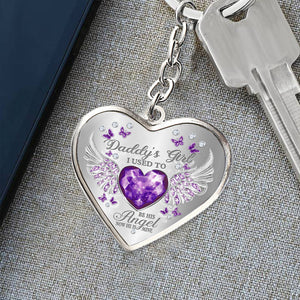 Daddy's Girl Birthstone Heart Keychain
