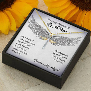 In Loving Memory Of My Mother Angel Cross Necklace